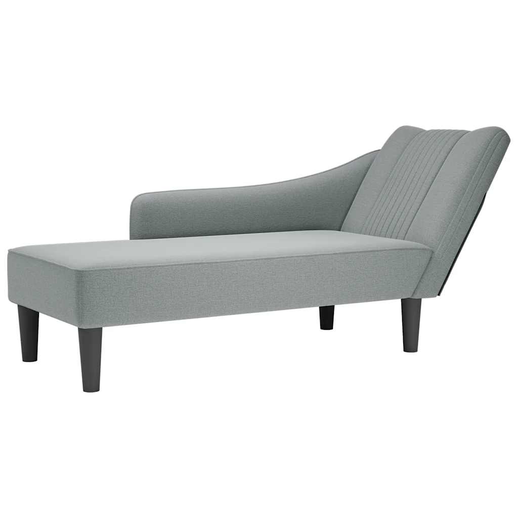 vidaXL Chaise longue con reposabrazos derecho tela gris claro