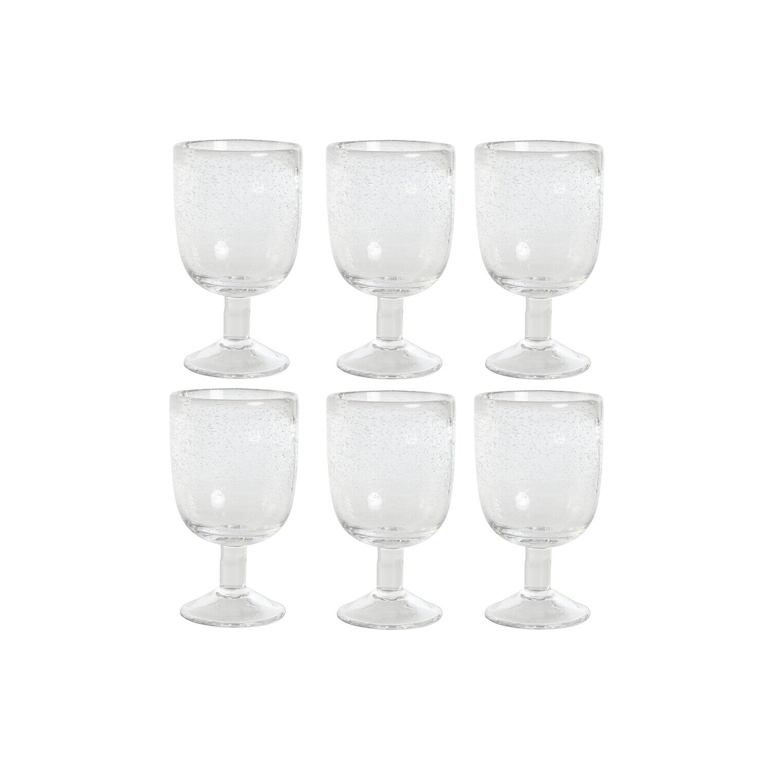 Copa set 6 cristal 8x8x14 300ml burbujas El mejor complemento para tu hogar.