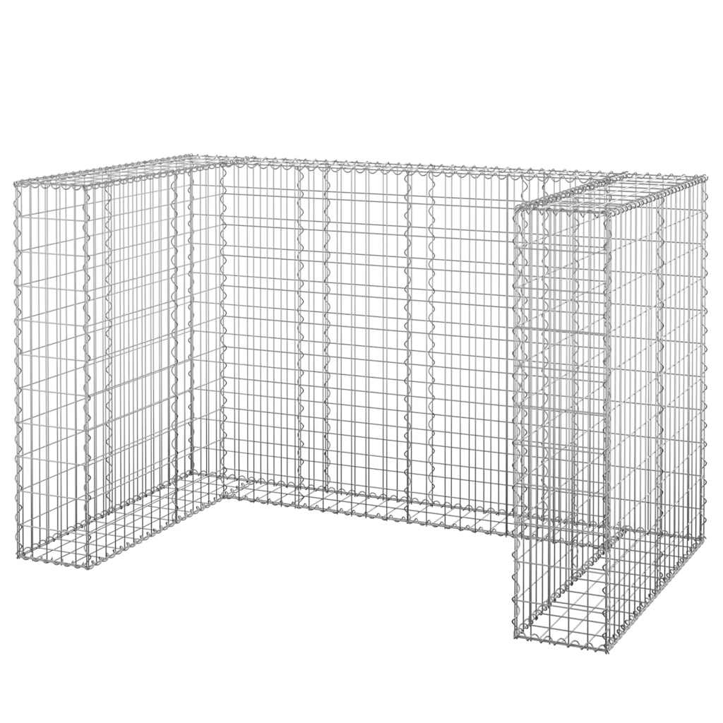 vidaXL Muro gaviones para contenedor basura galvanizado Multitallas
