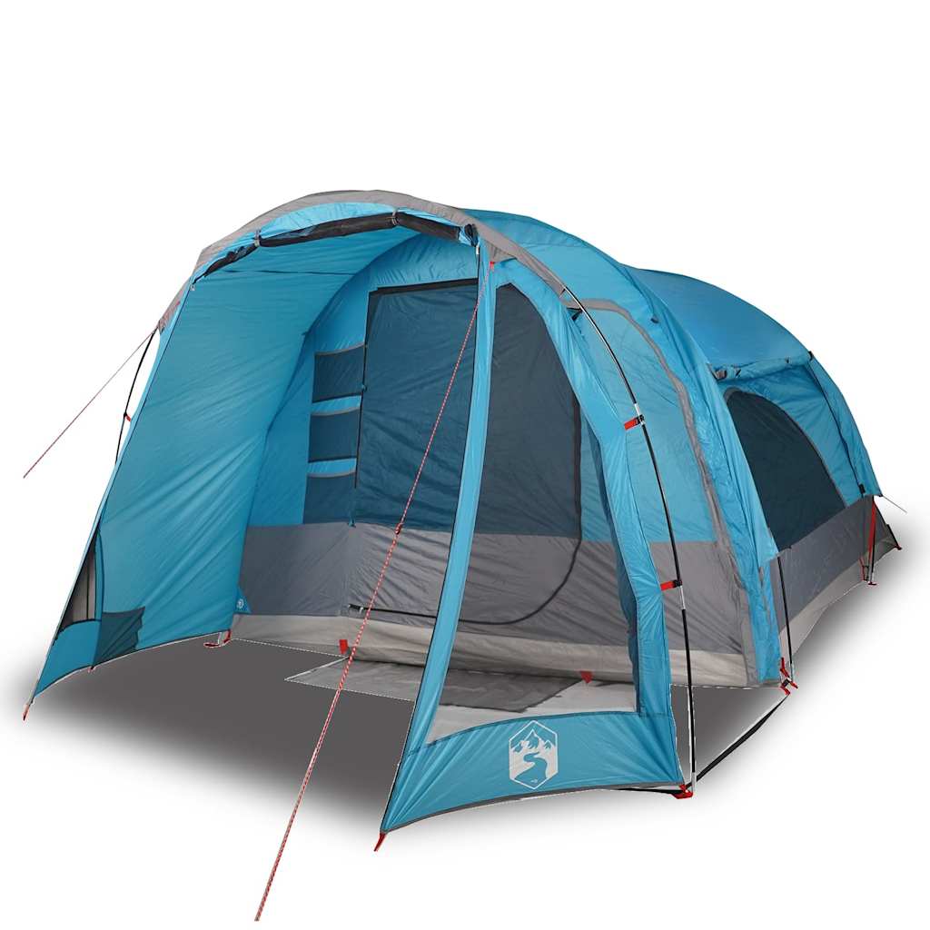 vidaXL Tienda de campaña familiar 6 personas impermeable azul
