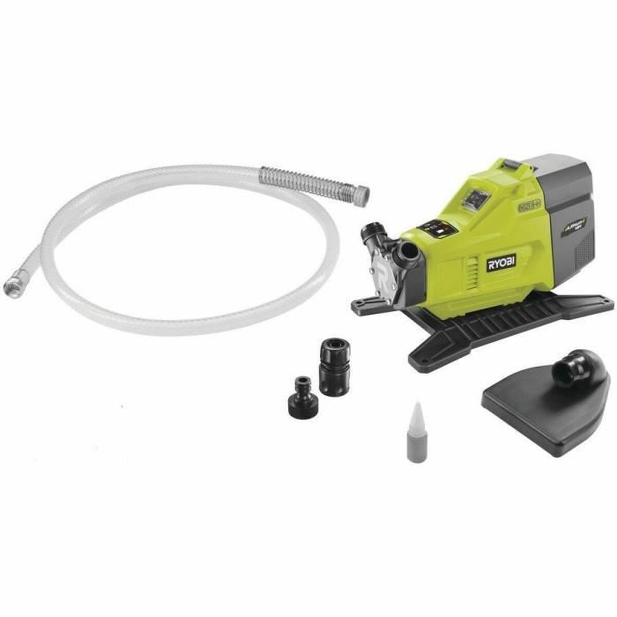 RYOBI - Bomba de Trasvase 18V ONE+ - Usos Pequeñas Inundaciones, Fregaderos/Bañeras Obstruidas - Incluye Manguera de Ø12 mm, Racor Rápido 18 mm, Adaptador, Aceite Lubricante y Filtro - R18TP-0