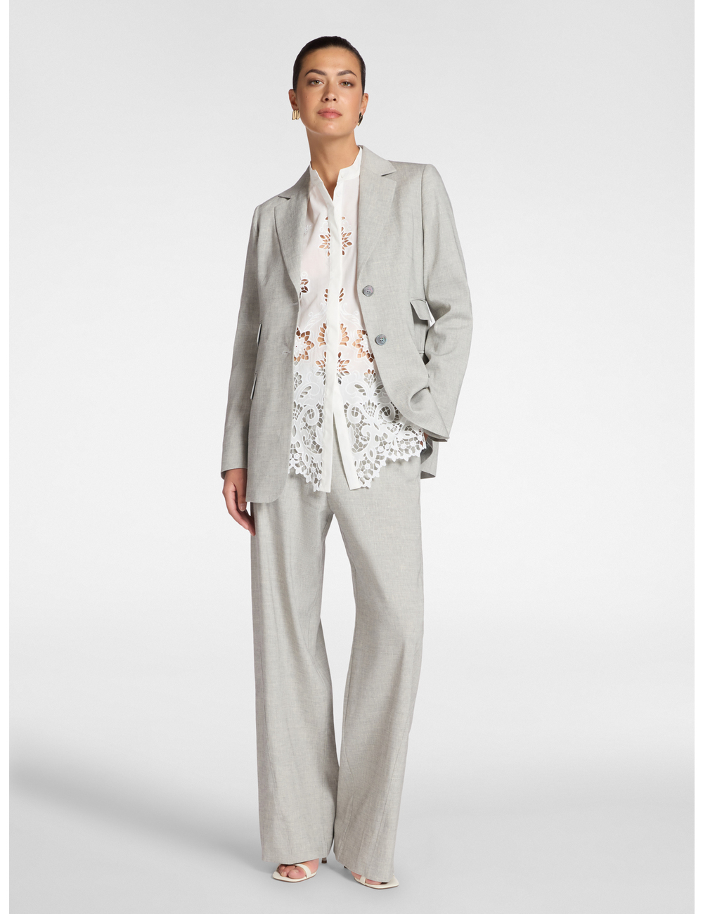 Elena Mirò - Pantalones chinos de mezcla de lino
