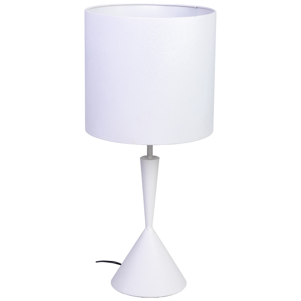 Wonderlust Deco - Lámpara de mesa de metal blanco 30x30x52/66h cm Blanco 30x30x52/66h cm