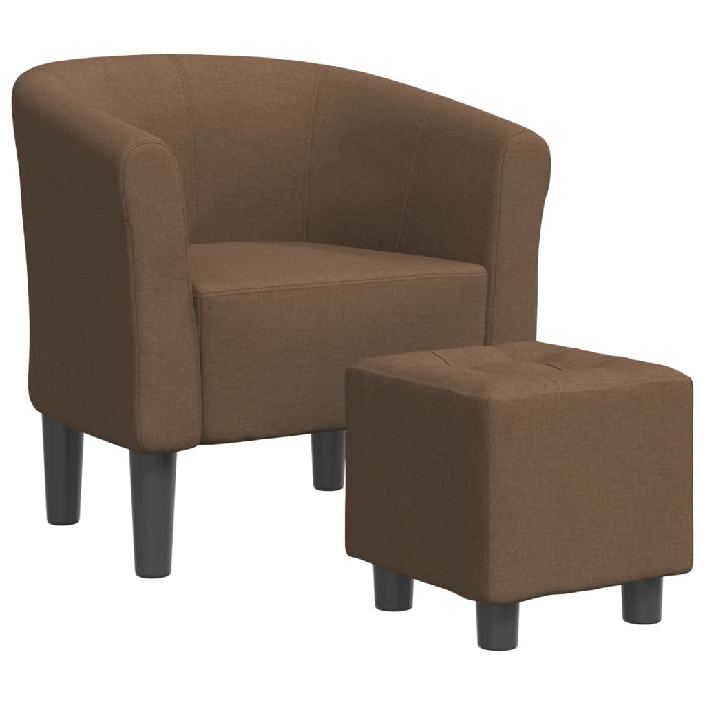 vidaXL Sillón con taburete tela Rojo vino tinto, Marrón, Gris claro Sillon Dormitorio Sillon Comodos Silla Relax Sillón Sofá