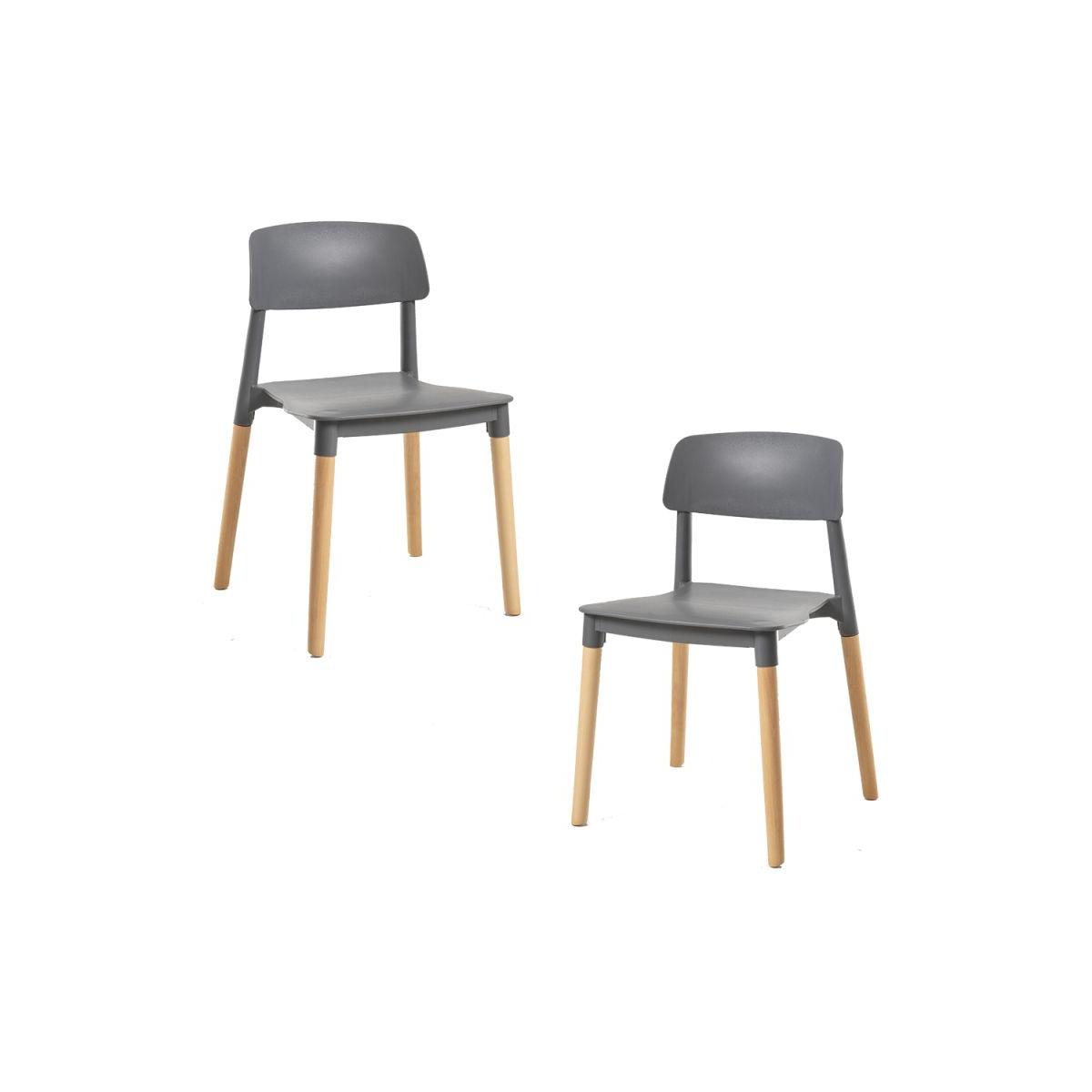Regalos Miguel - Packs Sillas Comedor - Pack 2 Sillas Estin - Gris oscuro