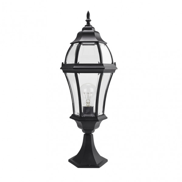 Sobremuro exterior aluminio becrux 1xe27 negro   64,5x21x21 cm  ip44