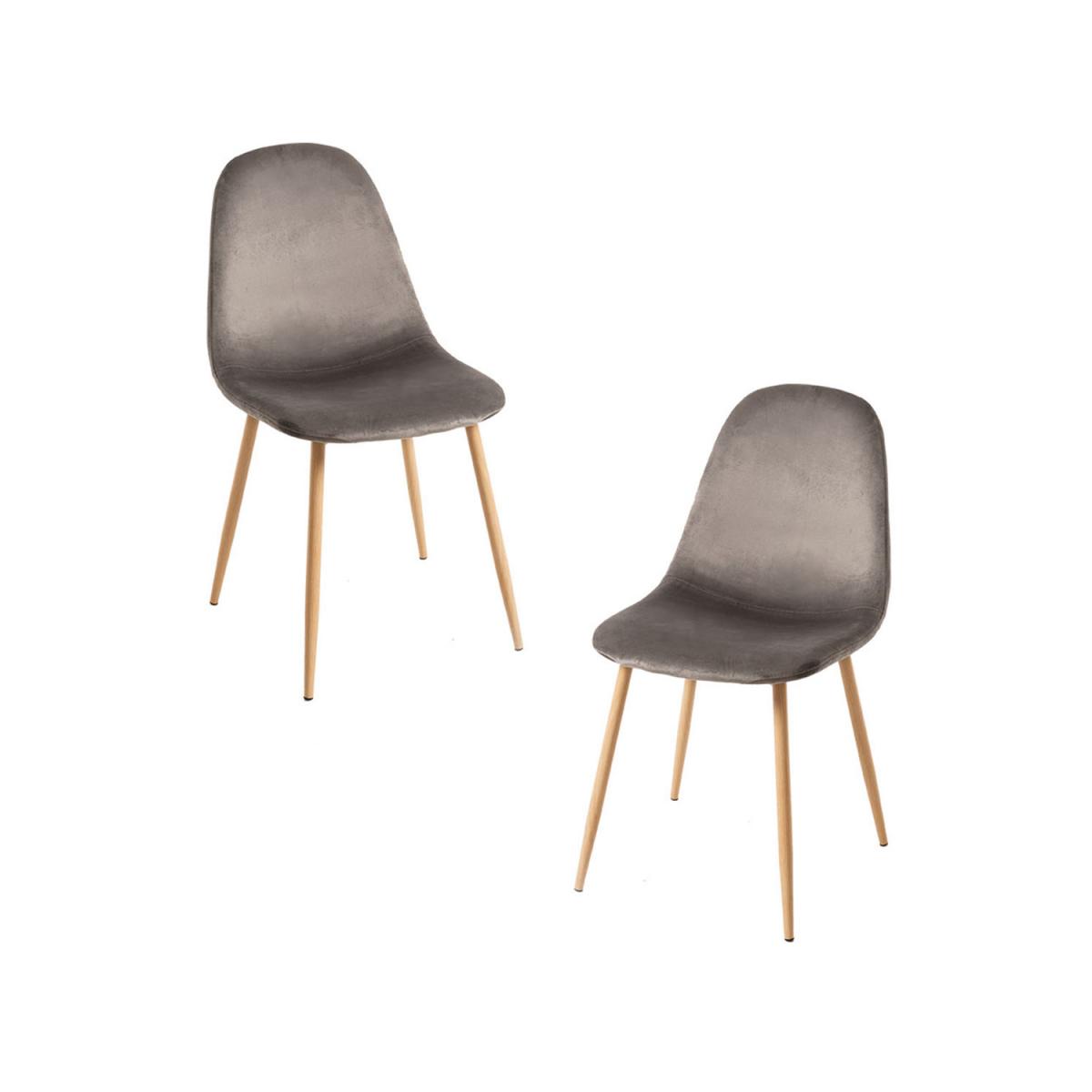 Regalos Miguel - Packs Sillas Comedor - Pack 2 Sillas Teok Terciopelo - Gris oscuro