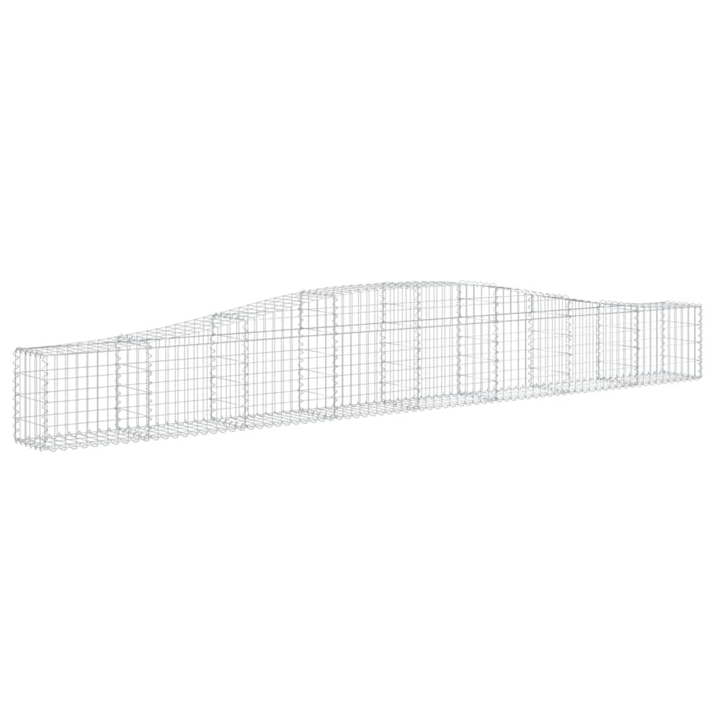 vidaXL Cestas de gaviones 7 uds forma de arco hierro 400x30x40/60 cm