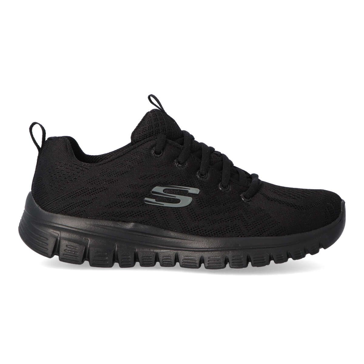 Skechers - Zapatillas deportivas SKE 12615 para mujer con plantilla Memory Foam, suela flexible y ligera, diseño moderno negro