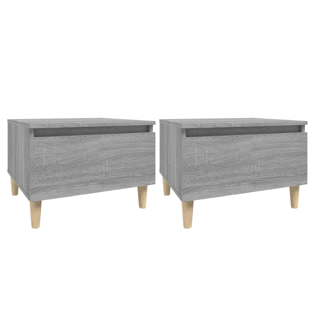 vidaXL Mesas auxiliares 2 uds contrachapada gris Sonoma 50x46x35 cm