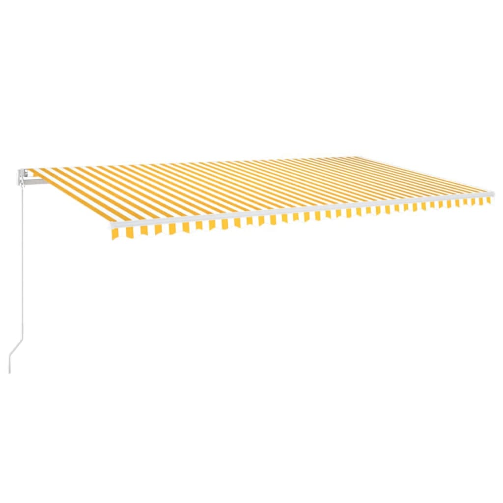 vidaXL Toldo manual retráctil con LED amarillo y blanco 600x350 m