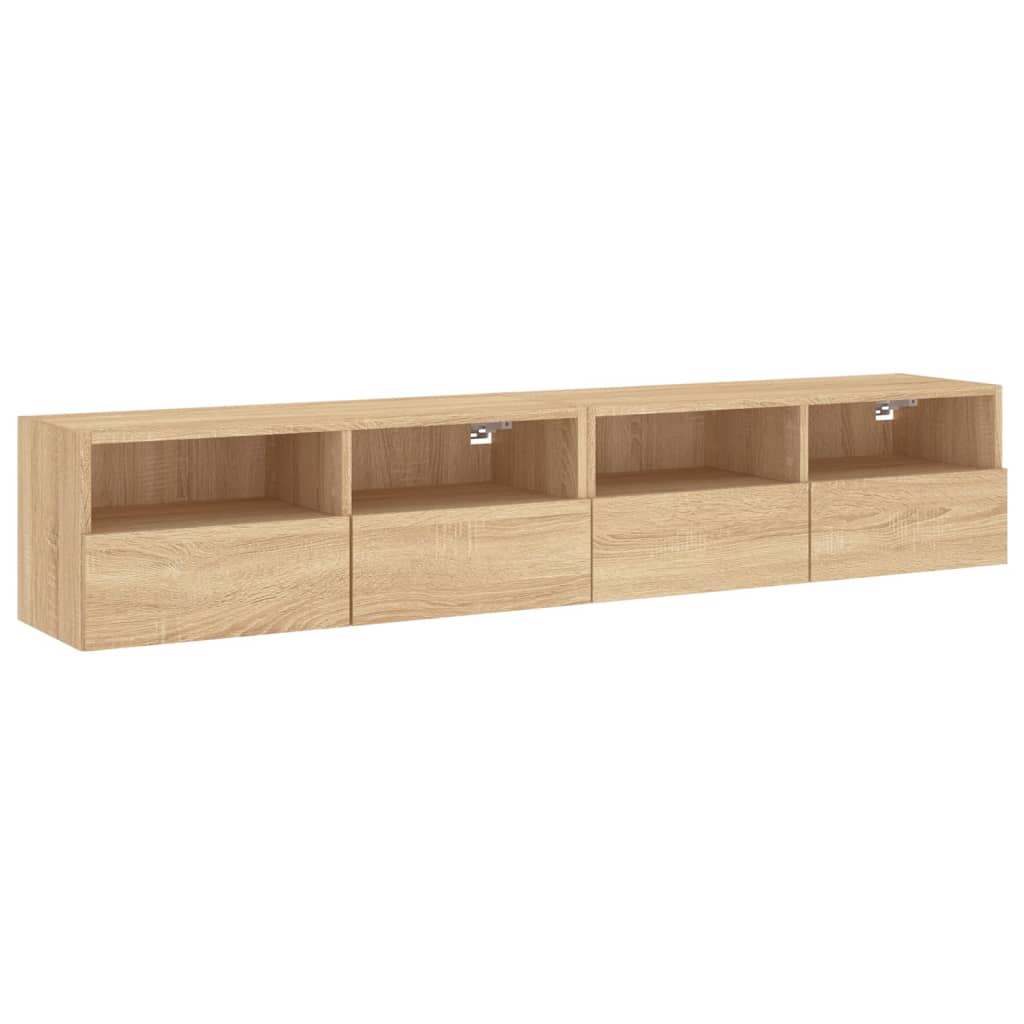 Vidaxl Muebles de Pared TV 2 Uds Madera Ingeniería 80x30x30 Cm - Blanco