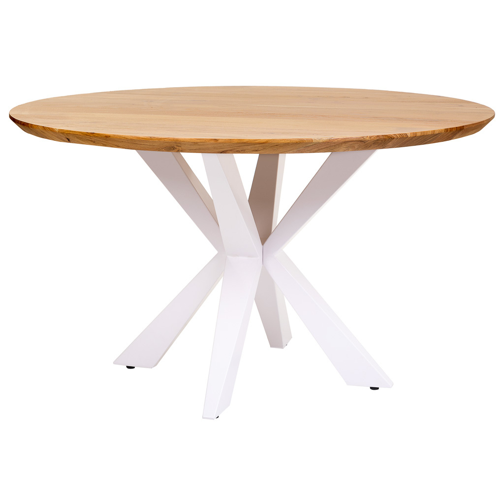 Wonderlust Deco - Mesa de comedor canto suizo con pata de araña suiza de madera D130x77 Marrón D130x77h cm