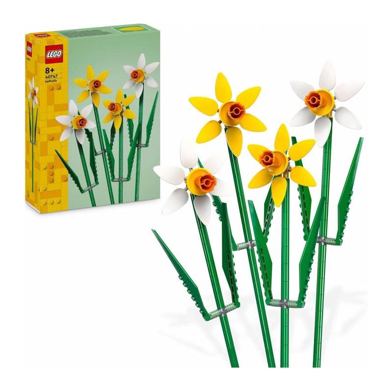 LEGO FLORES Narcisos Amarillos y Blancos - Kit de Maquetas