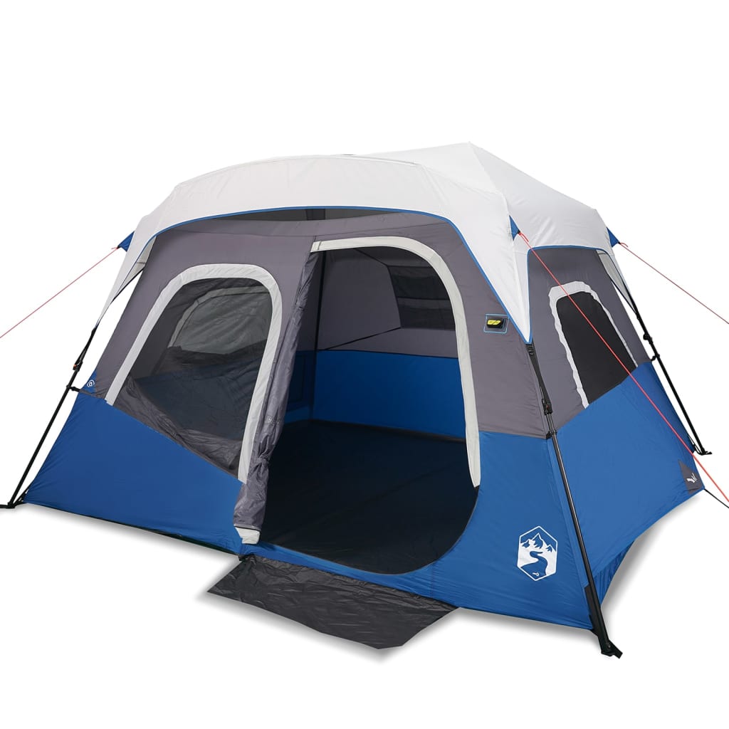 vidaXL Tienda Familiar con LED 6 Personas Apertura Rápida Toldo Carpa Color Azul,  Gris claro y naranja,  Verde y mas