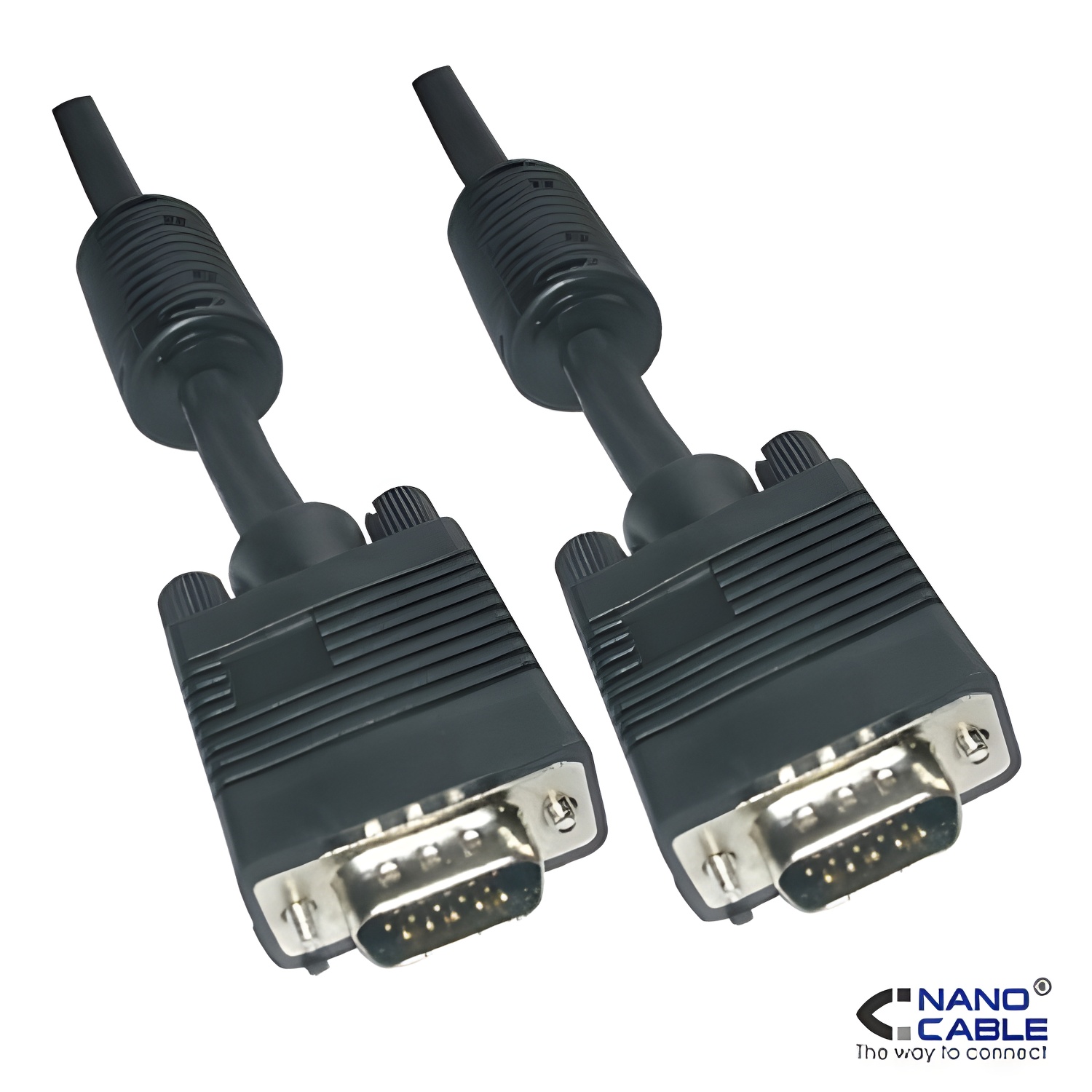 Nanocable - cable svga con ferrita de 10m hdb15/m-hdb15/m - para monitor, proyectores, pizarras, etc