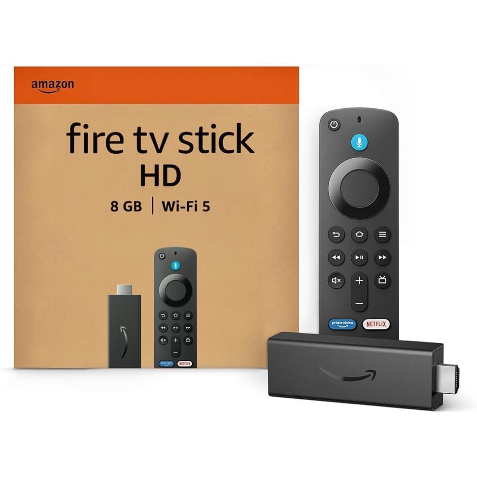 Amazon Fire TV Stick HD (Última generación)con TV en directo gratuita, mando por voz Alexa, controles de Hogar digital y reproducción en streaming HD