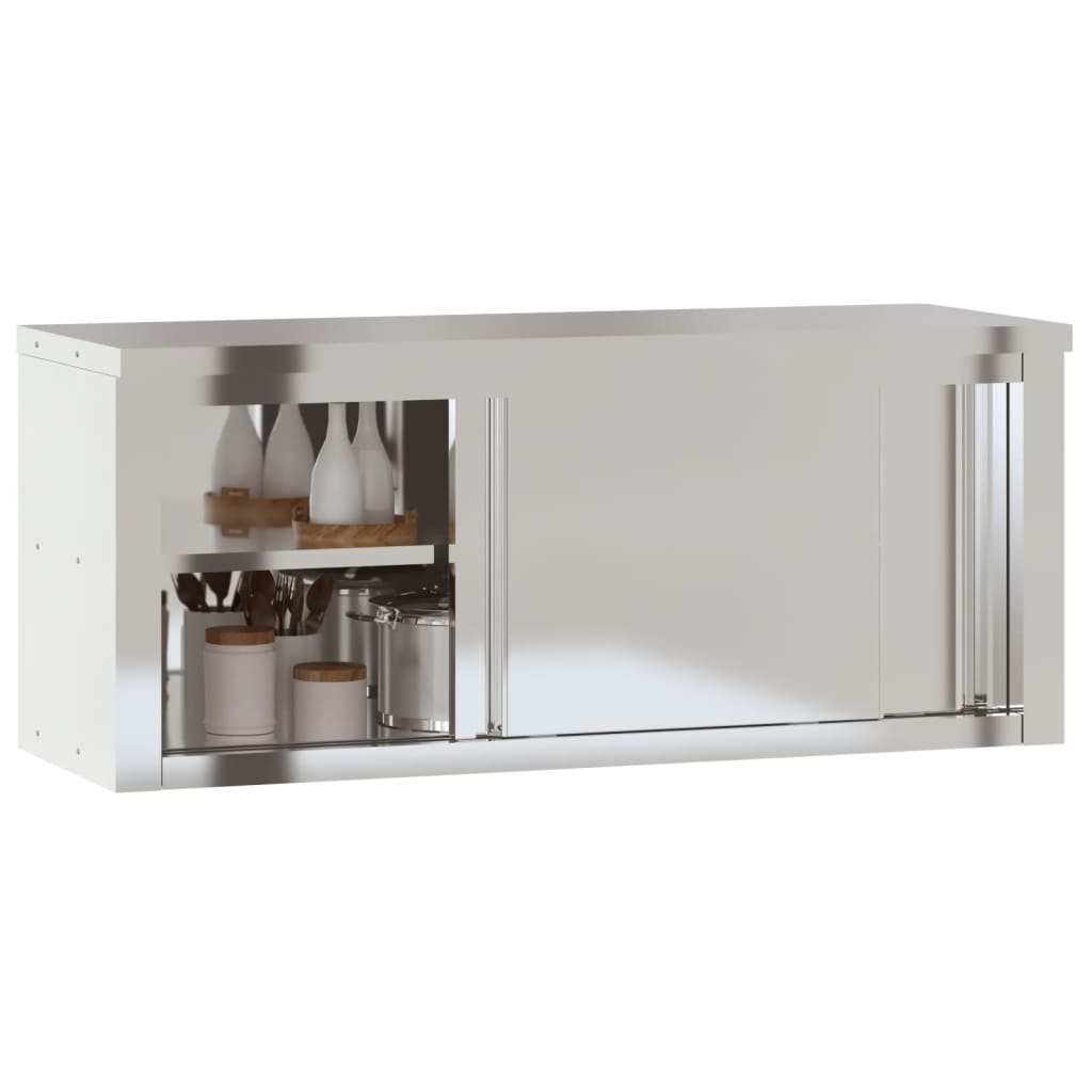 vidaXL Armario de Pared de Cocina con Estante Mueble Colgante Acero Inoxidable Dimensiones 92 x 40 x 46 cm,  110 x 40 x 46 cm,  92 x 40 x 46 cm (with door) y mas