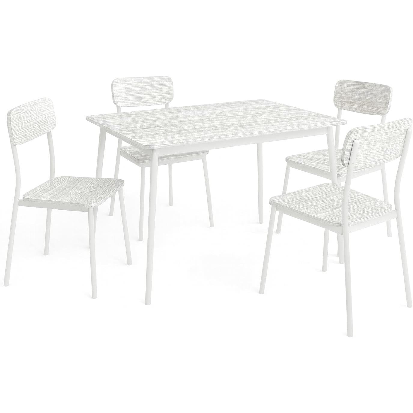 DUPI Conjunto Mesa y 4 sillas NEW XOBE, Fabricado con Metal y MDF, Mesa Comedor, Conjunto Estilo Atemporal.