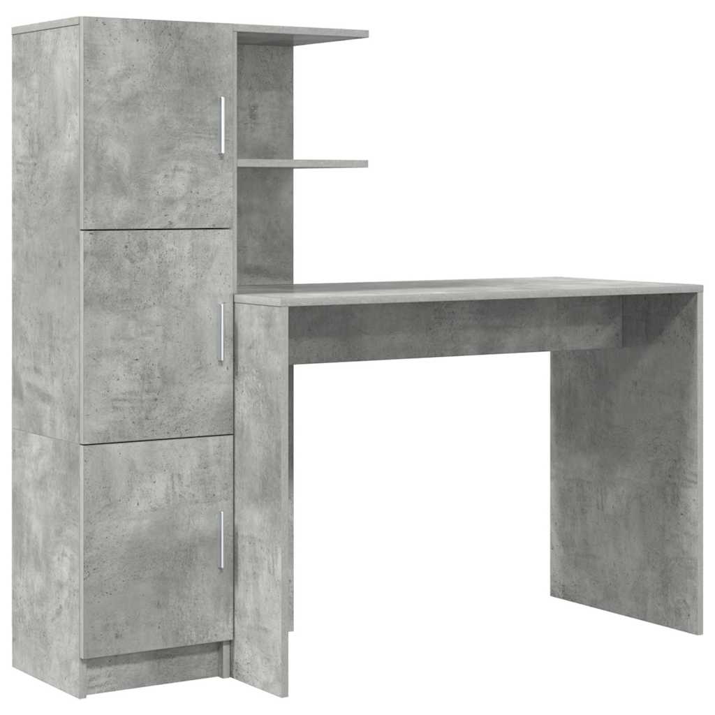 vidaXL Escritorio 2 pcs Gris Concreto