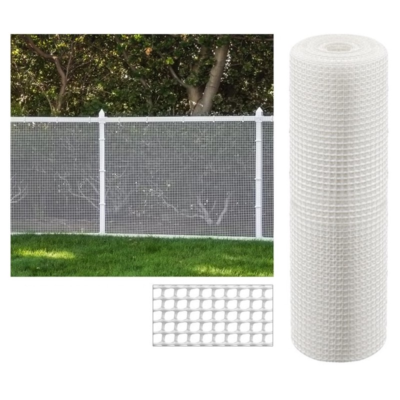 Suinga Red de Plástico para Balcones y Terrazas 1 x 5 m | Malla de Plastico blanco | Cuadros 0,50 cm | Malla Plastica Cuadrada