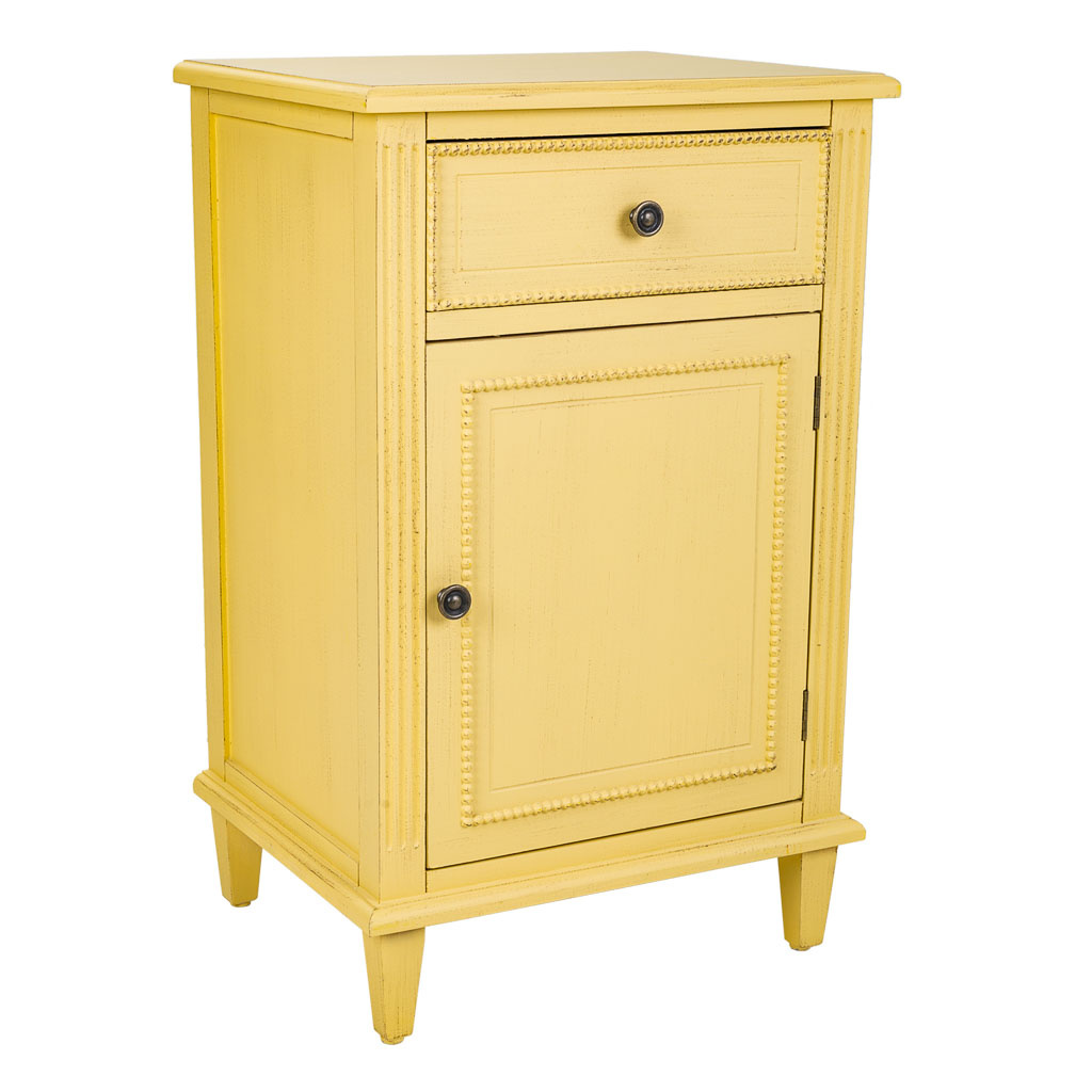 WANDERLUST DECO Mesita de madera amarilla 45x36x72h cm de estilo Art Deco