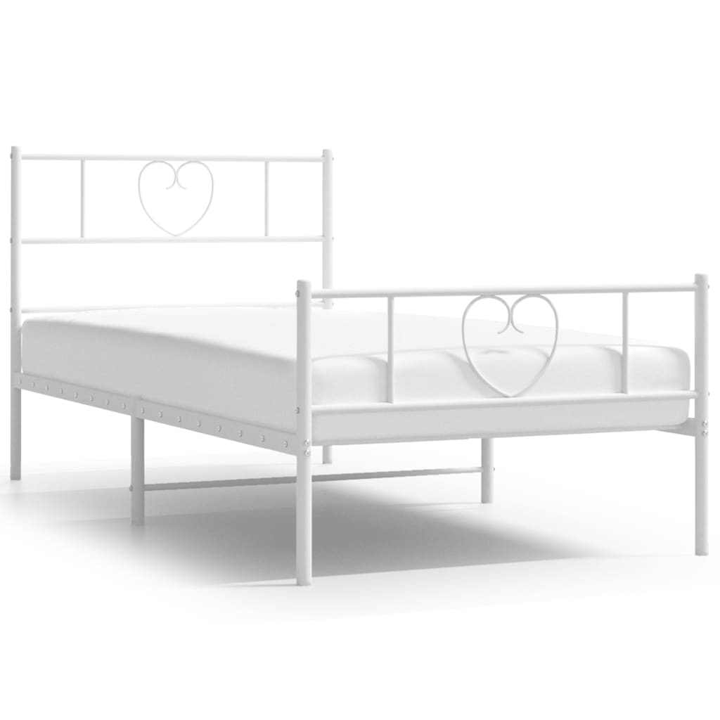vidaXL Estructura cama sin colchón con estribo metal blanco 75x190 cm