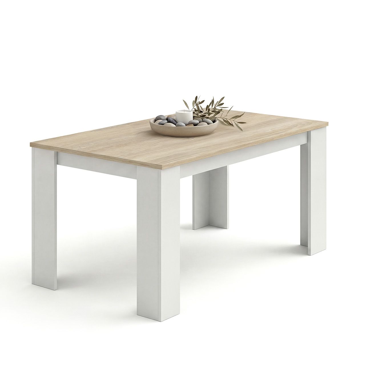 duehome - Mesa de comedor fija 140x80 cm Naya