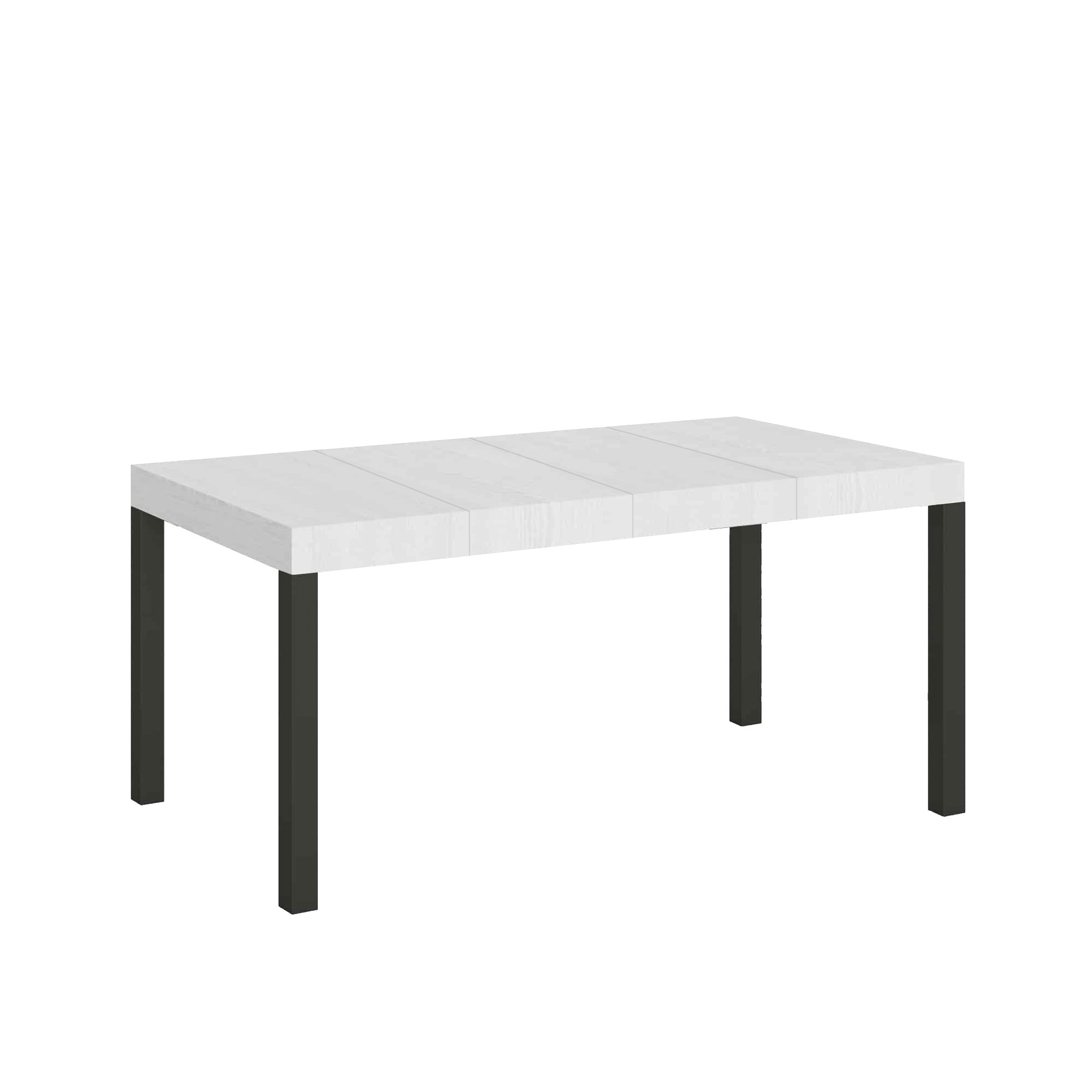 Mesa extensible 130/390x90 cm Everyday Premium fresno blanco patas antracita - Itamoby