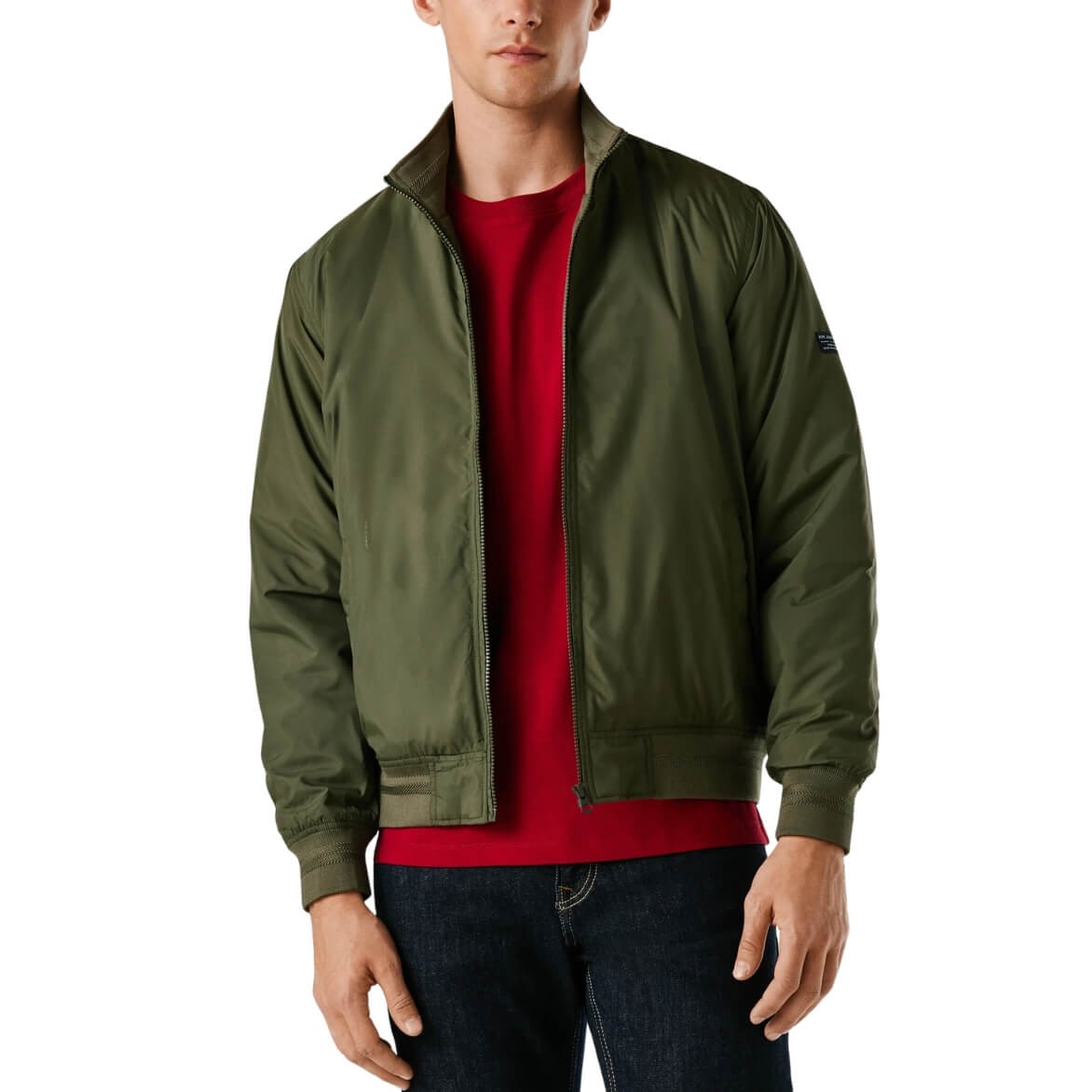 Cazadora Bomber De Cuello Alto Saunders Verde De