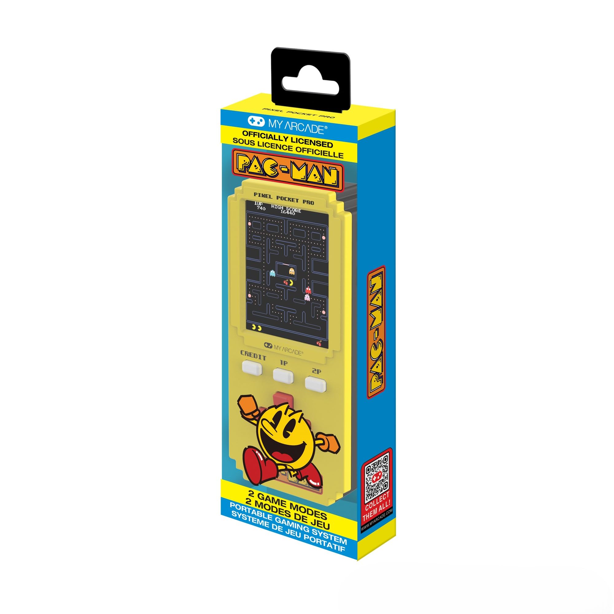 Pac-Man Pixel Player: Videojuego Pac-Man con Licencia Oficial, Llavero portátil, Juegos para niños y Adultos