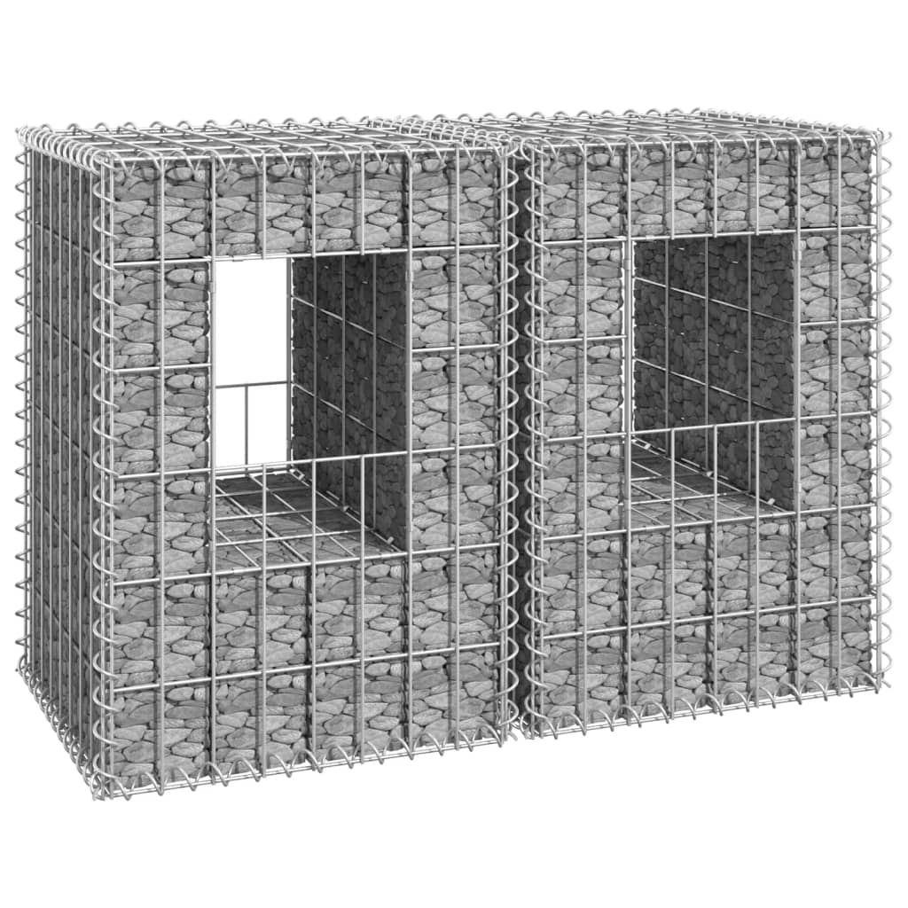 vidaXL Cestas Postes de Gaviones Hierro Patio Jardín Jardinera (2 unidades) Dimensiones 40 x 40 x 60 cm,  40 x 40 x 100 cm,  50 x 50 x 60 cm y mas