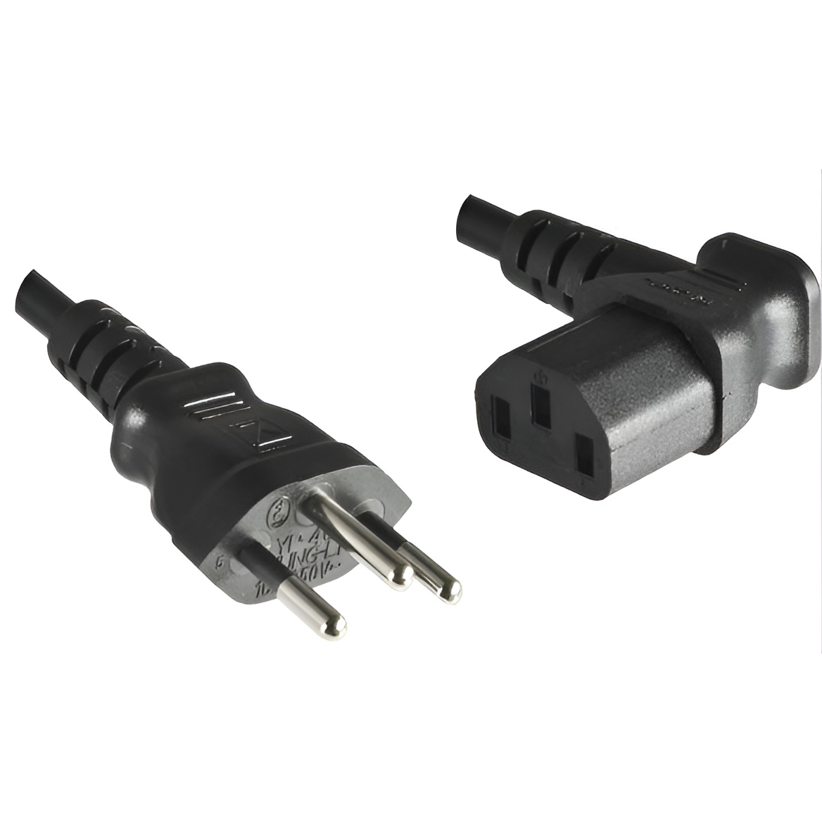 Cable de Alimentación Microconnect Suizo con Conector C13 de 90 Grados 1.8m