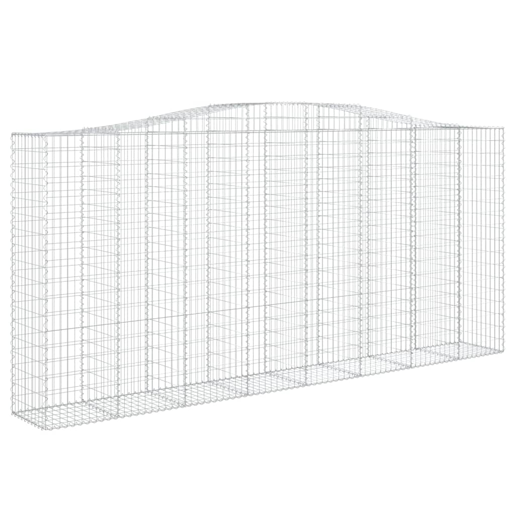 vidaXL Cesta gaviones forma arco hierro galvanizado 400x50x180/200 cm