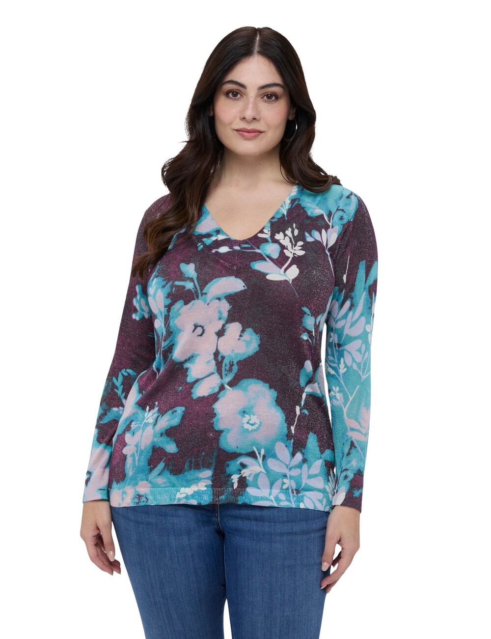 Fiorella Rubino - Camiseta mezcla viscosa con estampado floral