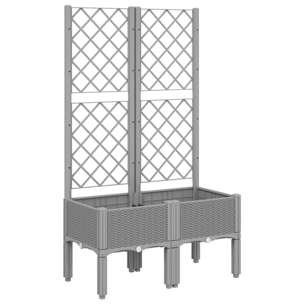 vidaXL Jardinera con enrejado PP 80x40x142 cm Color Gris,  Gris claro,  Negro y mas