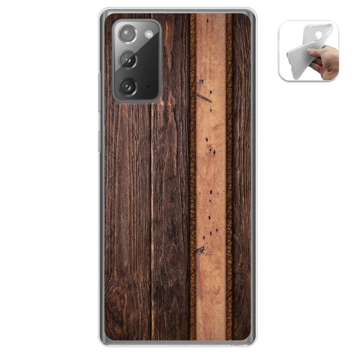 Tumundosmartphone Funda Gel Tpu para Samsung Galaxy Note 20 diseño Madera 05 Dibujos