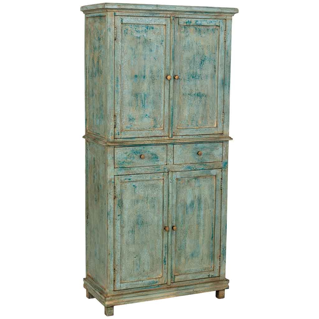 Wonderlust Deco - Armario de madera artesanal turquesa 85x40x180h cm Azul 85x40x180h cm