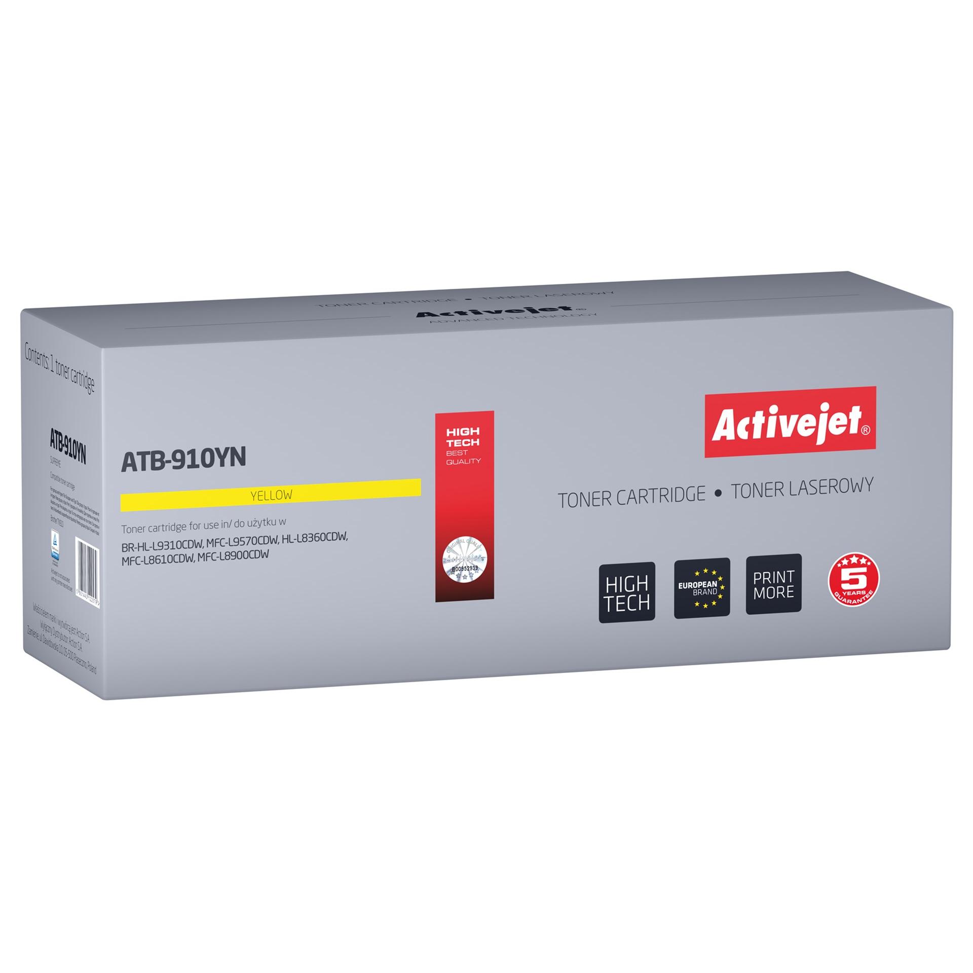 Tóner Activejet para Brother TN910Y nuevo ATB-910YN