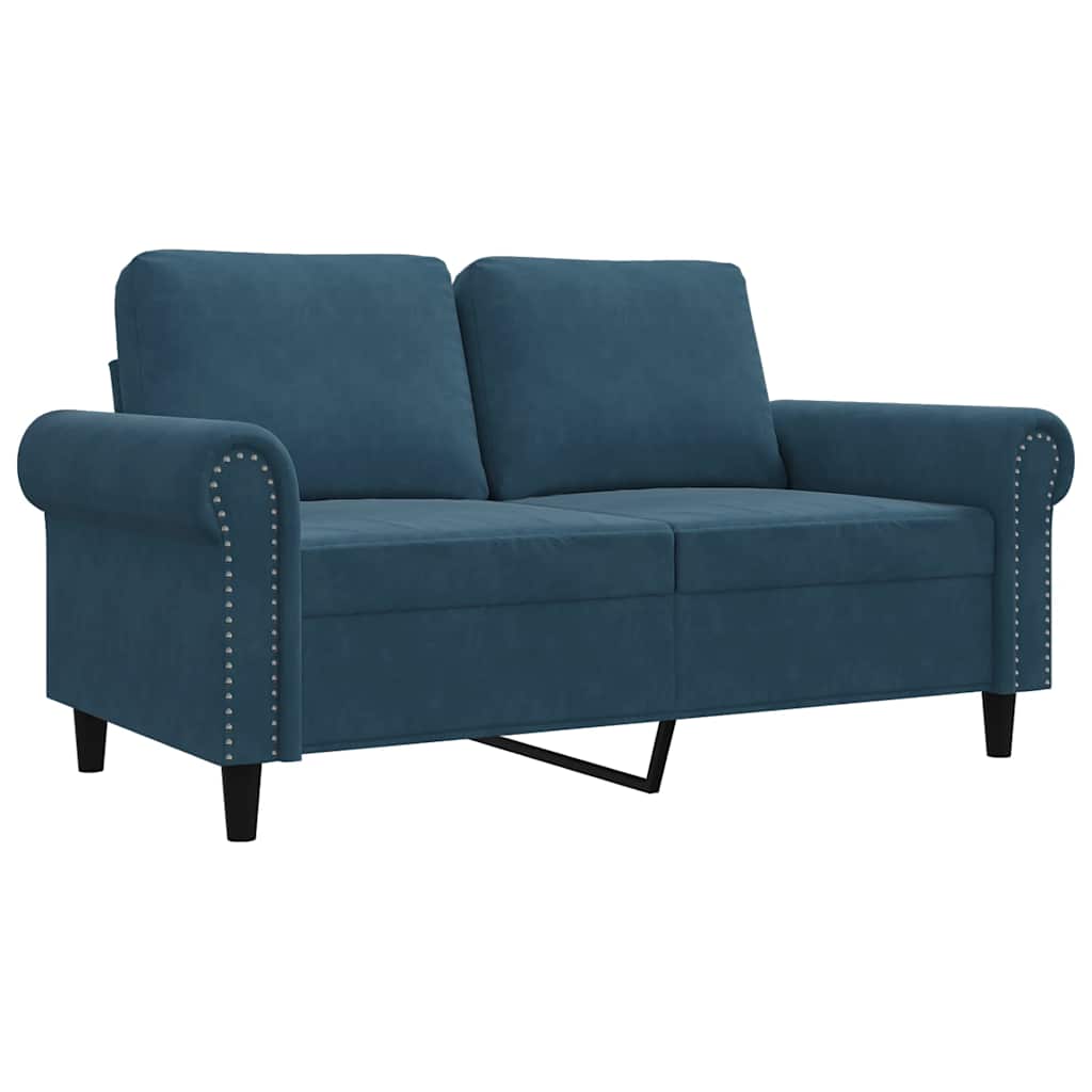 vidaXL Sofá de 2 plazas terciopelo azul 120 cm