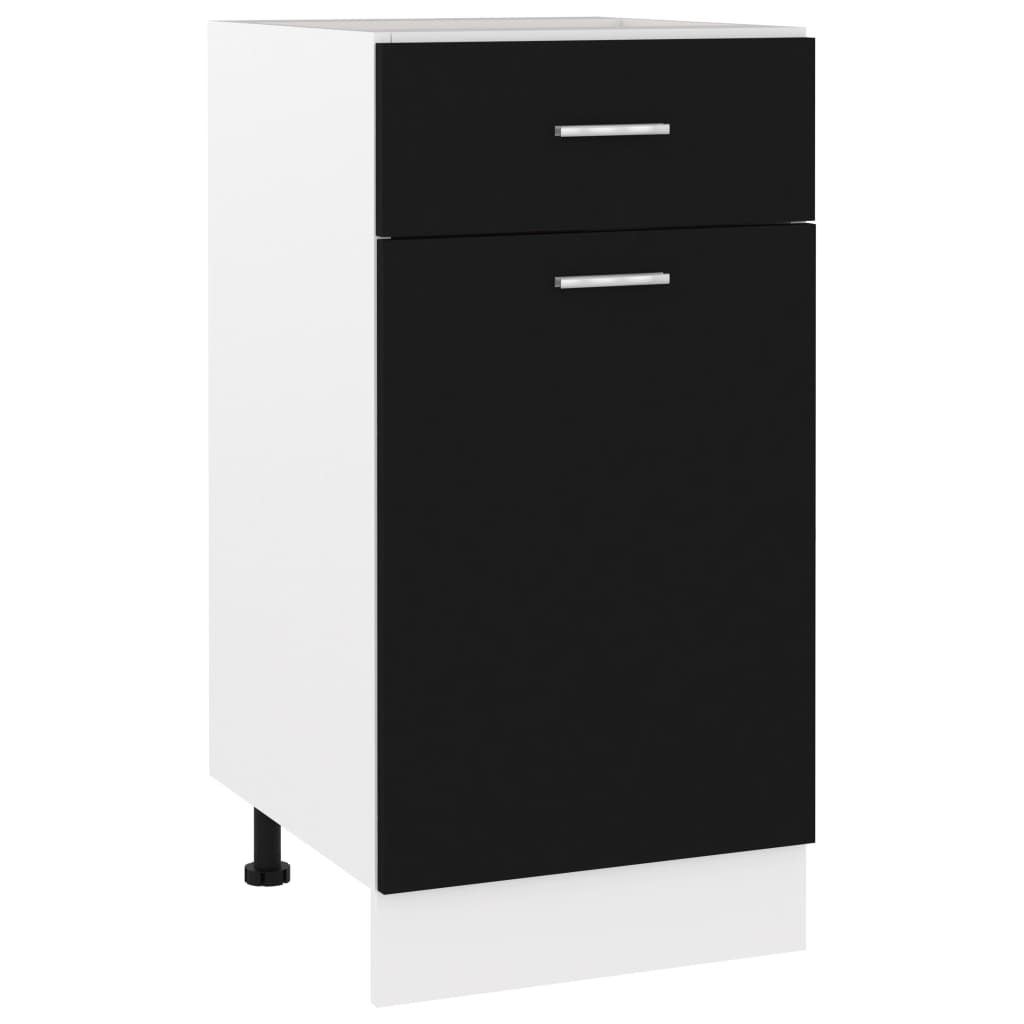 vidaXL Cajón inferior "Lyon" negro, 40 x 46 x 81,5 cm, madera de ingeniería