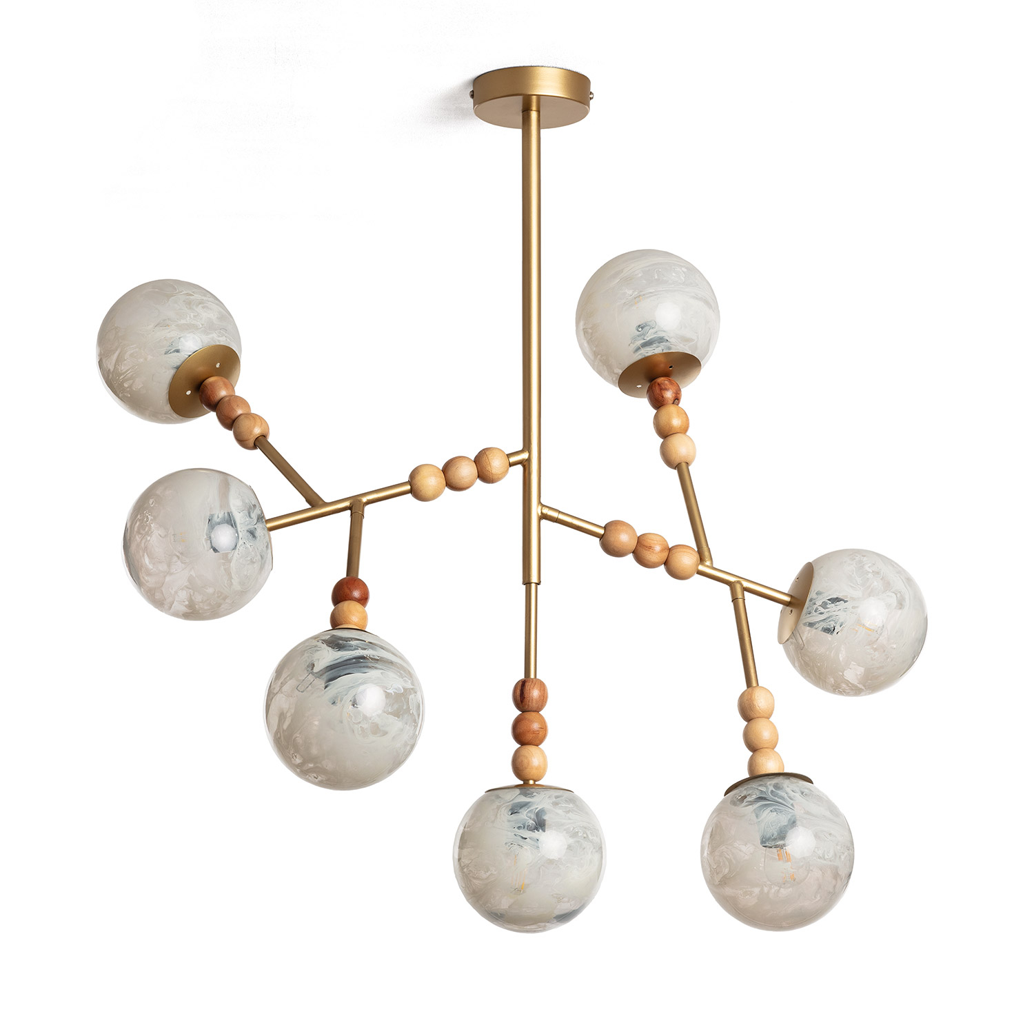 Ledkia Lámpara Colgante Metal Cristal Routi  ILUZZIA Dorado