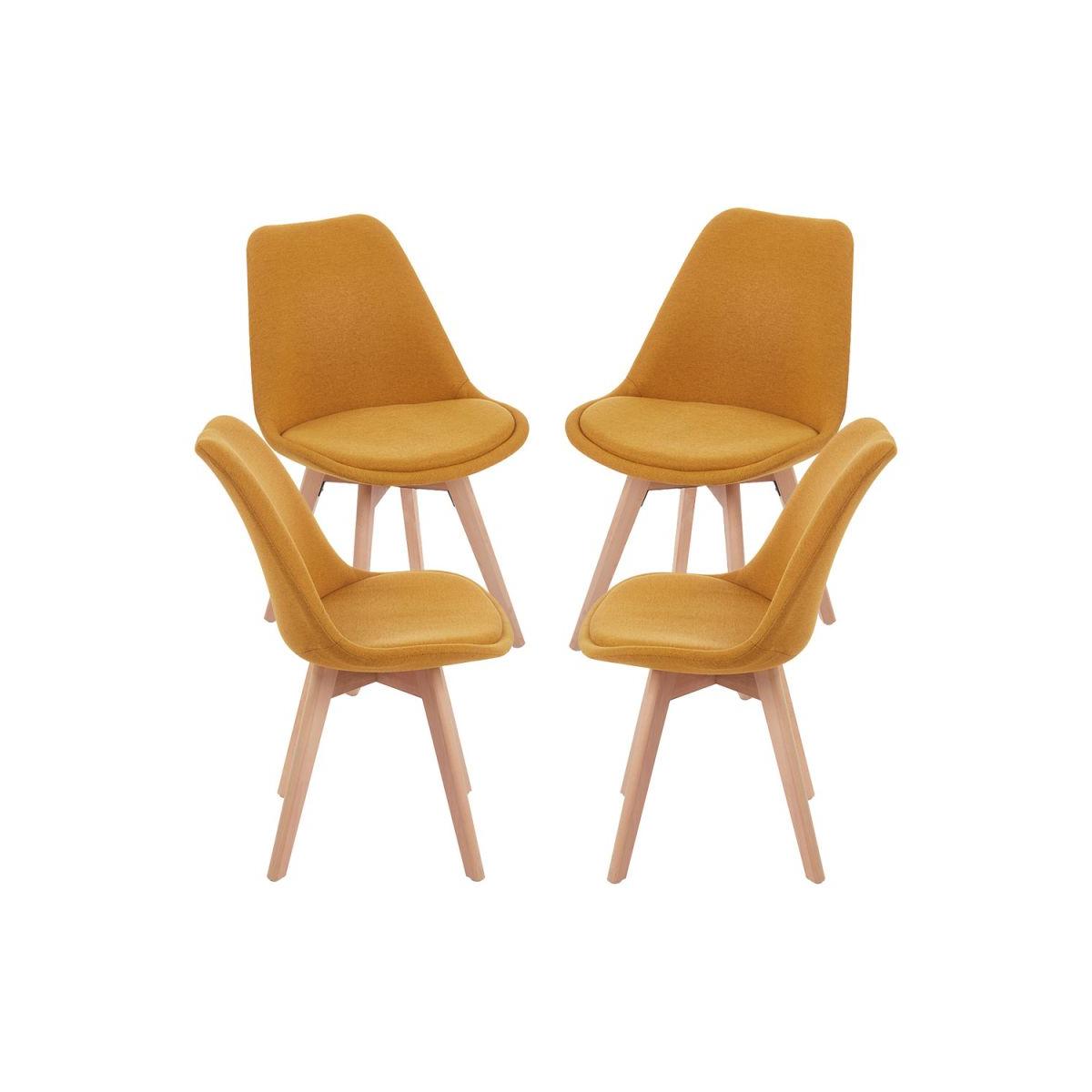 Regalos Miguel - Packs Sillas Comedor - Pack 4 Sillas Synk Tela - Mostaza