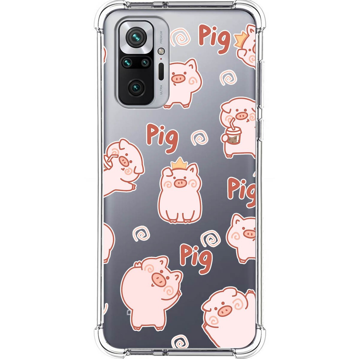 Tumundosmartphone Funda Silicona Antigolpes para Xiaomi Redmi Note 10 Pro diseño Cerdos Dibujos