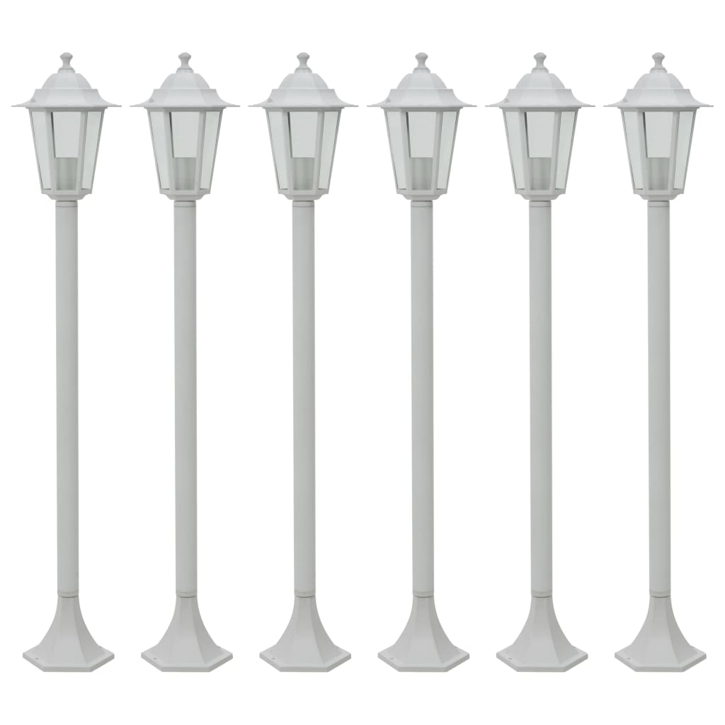 vidaXL 6x Farolas de Jardín Aluminio 110 cm Luz Iluminación Patio Color Blanco,  Bronce,  Verde oscuro y mas