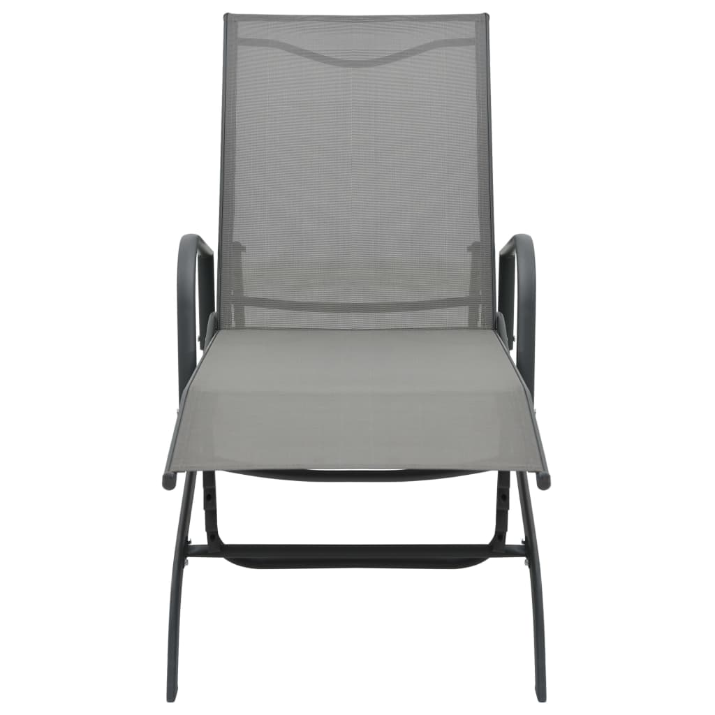 Vidaxl Tumbonas con Mesa Textilene y Acero para Jardín, Playa, Piscina y Terraza