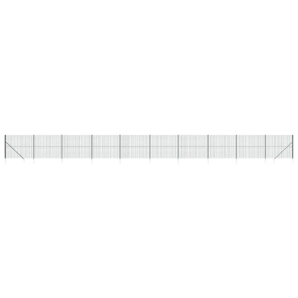 Vidaxl Cerca de Alambre con Pinchos de Anclaje 1,6x25 M - Color Verde y Antracita