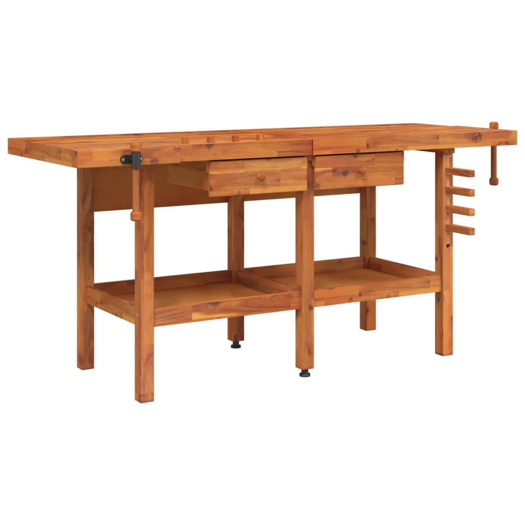 vidaXL Banco de Trabajo Cajones y Tornillos Banco Madera 192x62x83 cm Mesa Modelo sin armario, con armario