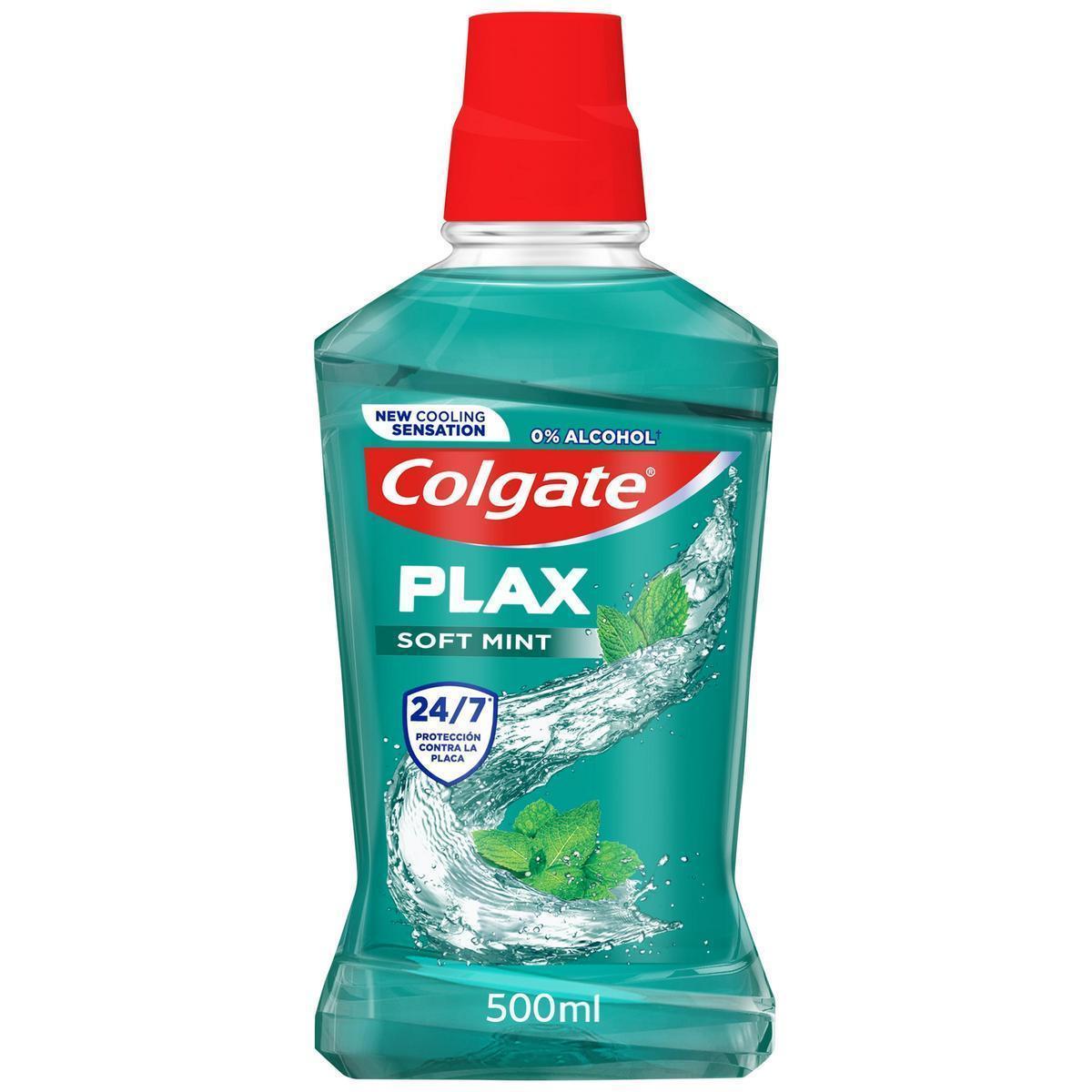 Colgate - Enjuague bucal Colgate Plax Soft Mint protección 24H, antibacteriano 500ml