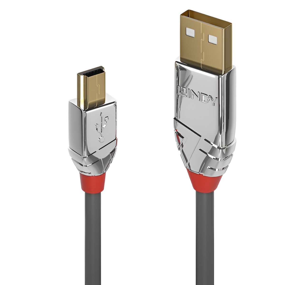 Lindy 36635 - Cable USB (7,5 m, USB A, Mini-USB B, 2.0, 480 Mbit/s, Gris)